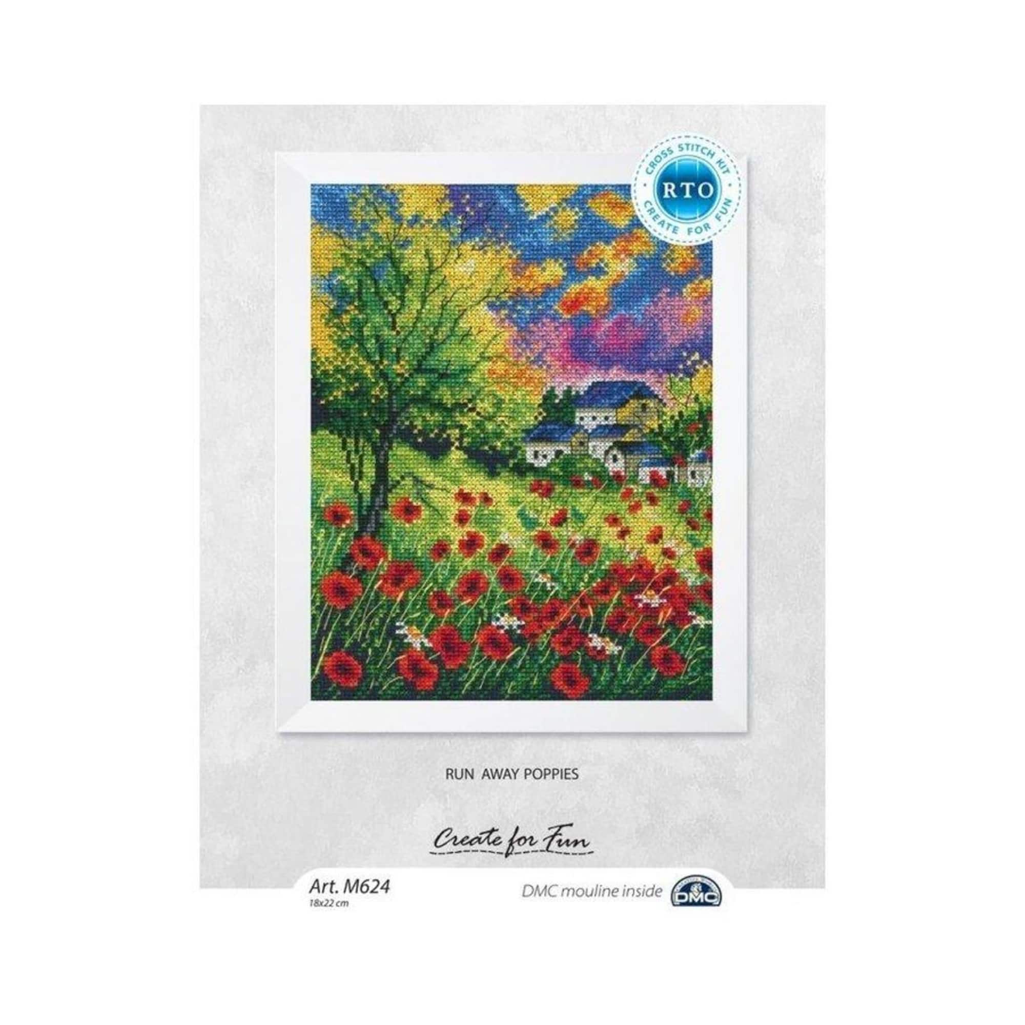 RTO Run Away Poppies Cross Stitch Kit